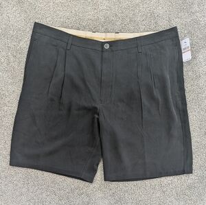 NWT Tommy Bahama 100% Silk Tortola Chino Black Shorts Size 42 Classy Grandpa